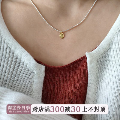 yimijewel复古金币925女拼色金银