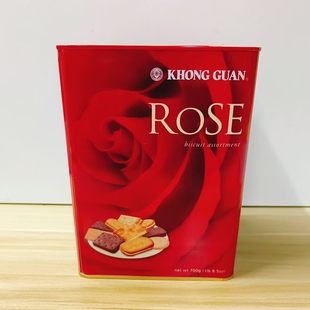 700g康元什锦饼干礼盒玫瑰罐装新加坡进口内含独立小包装饼干