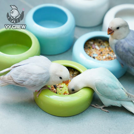 鹦鹉食碗陶瓷防侧翻喂鸟器芦丁鸡食盒食盆宠物食槽鸟食盒鸟用品