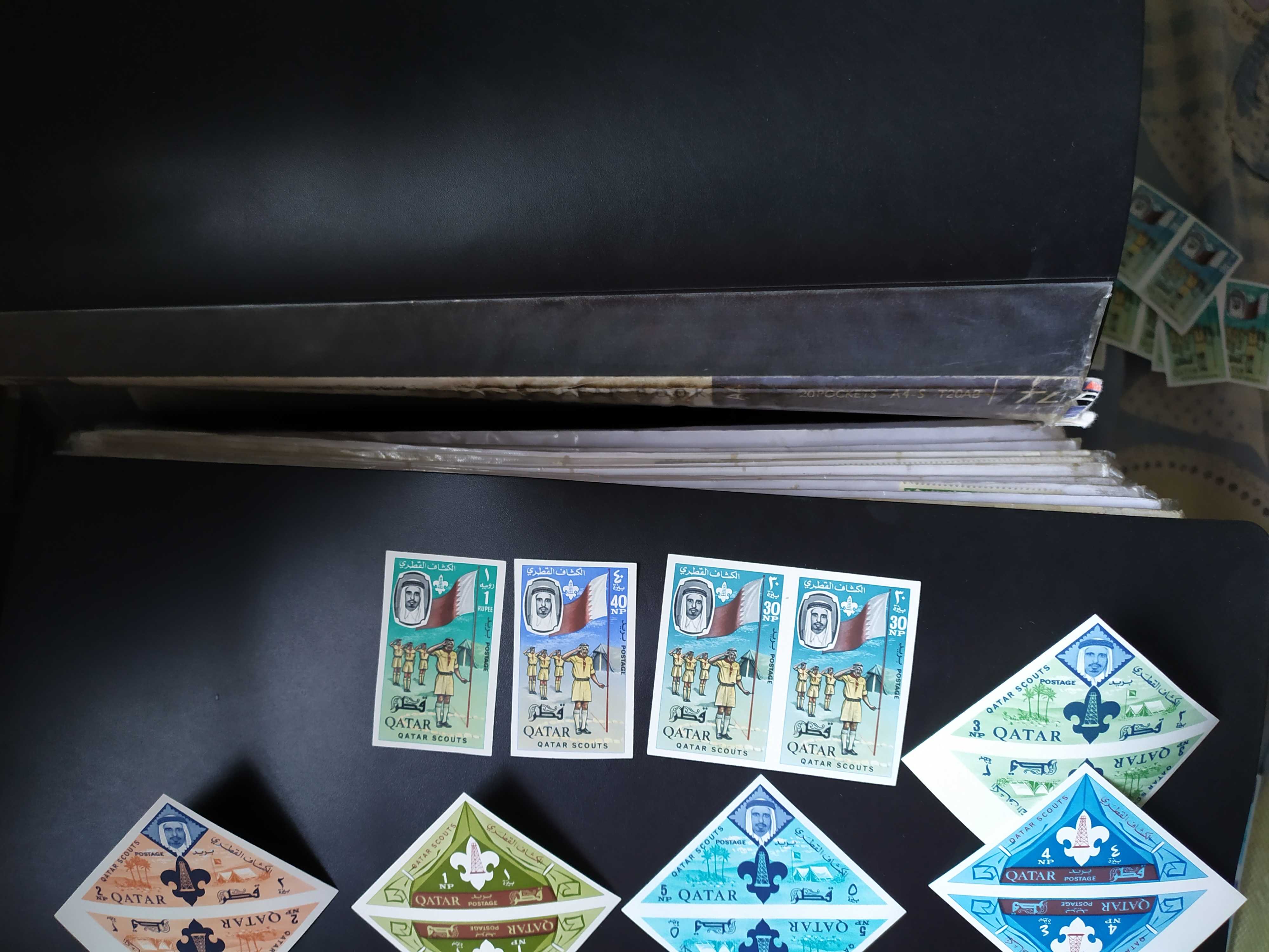 卡塔尔1965年童子军国旗国王无齿邮票8全新