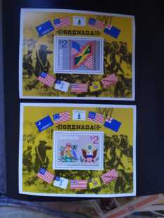 格林纳达1976年美国独立200周年国旗州旗国徽邮票小型张2全新