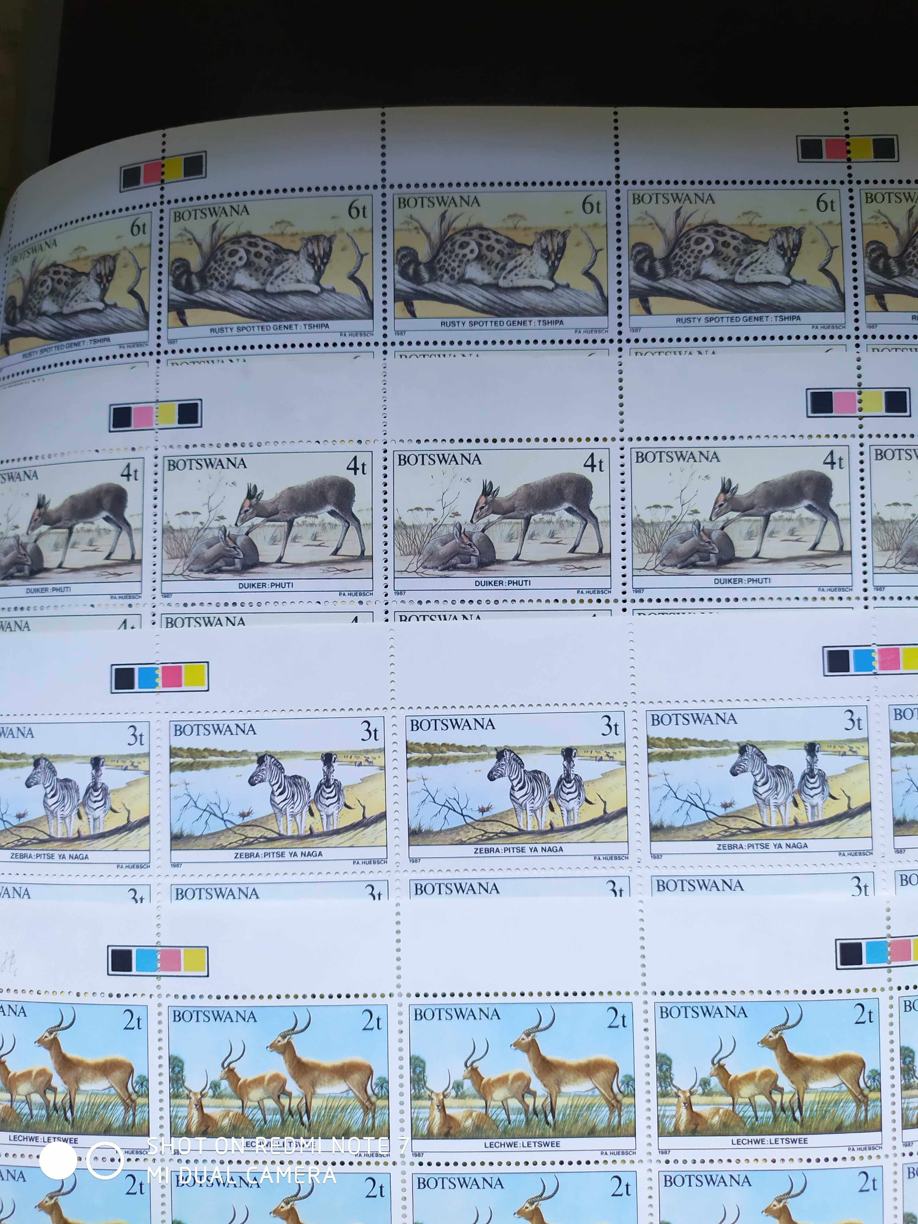 特价:博茨瓦纳1987年斑马鹿羚羊豹子等动物邮票4新