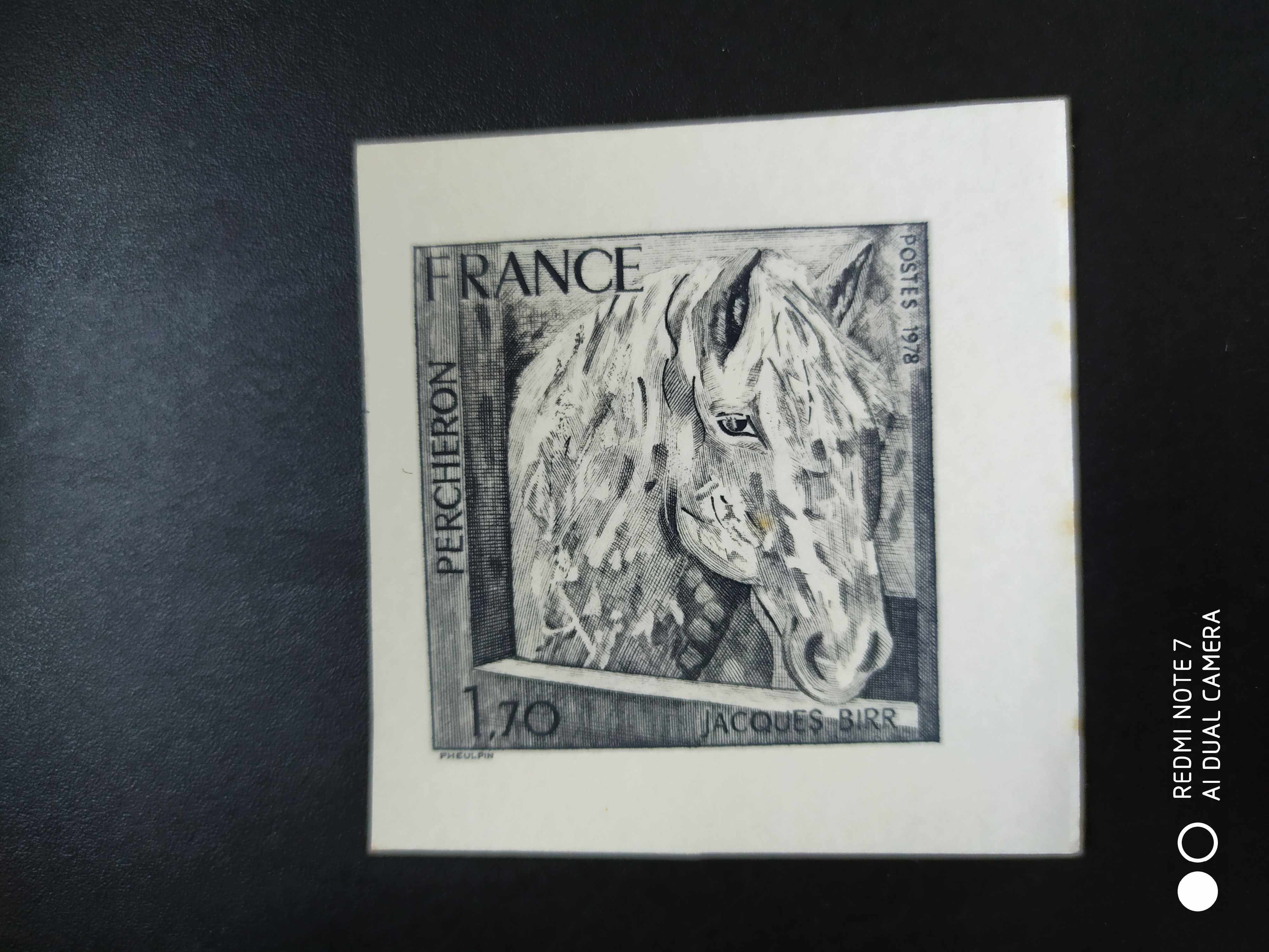 法国1978年雅克比尔绘画马邮票样张剪片1枚