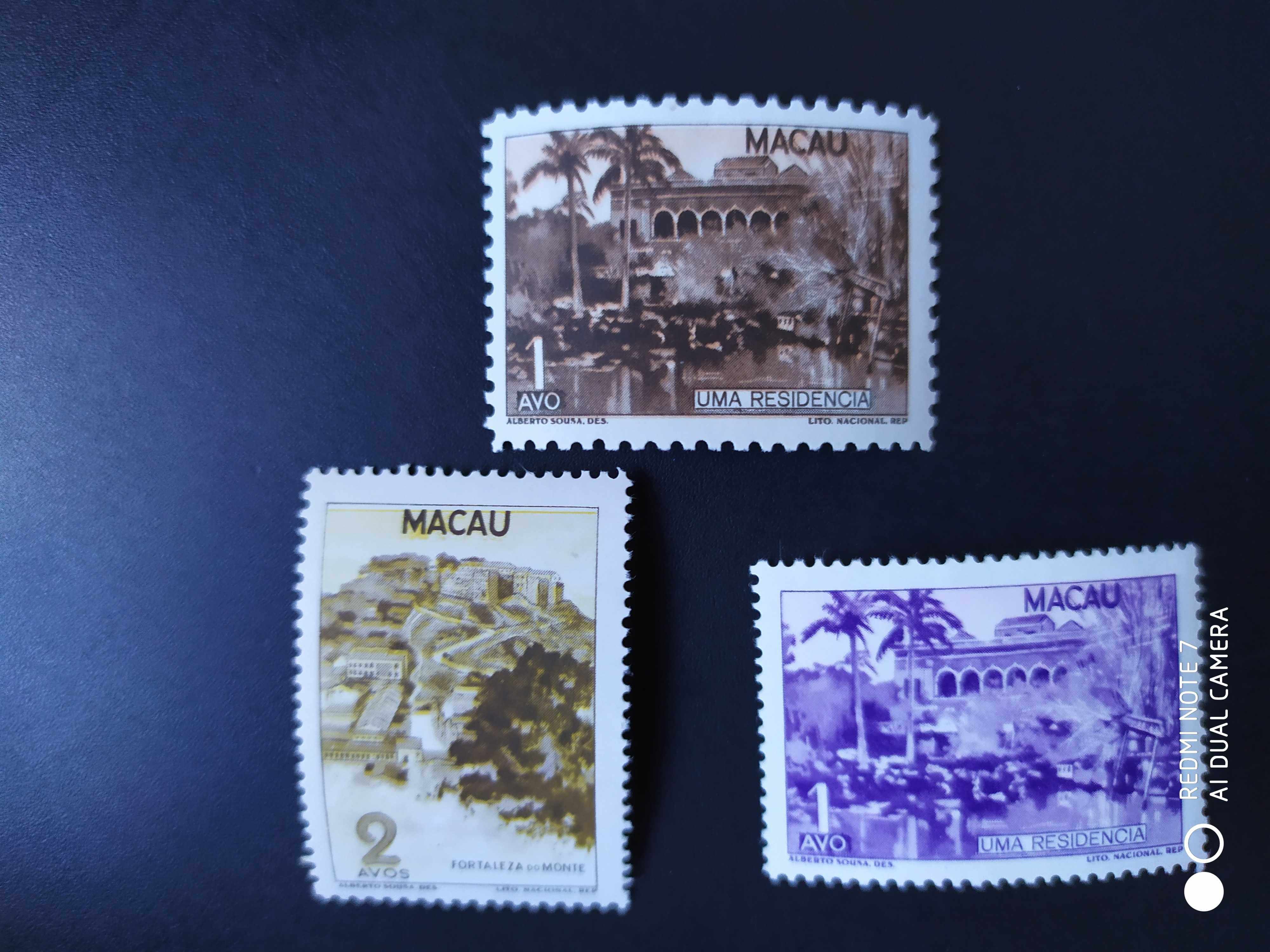 澳门1950年风景邮票3新