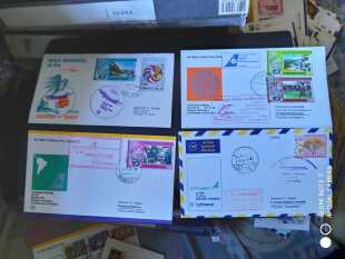 委内瑞拉首航封4枚(双戳清晰)