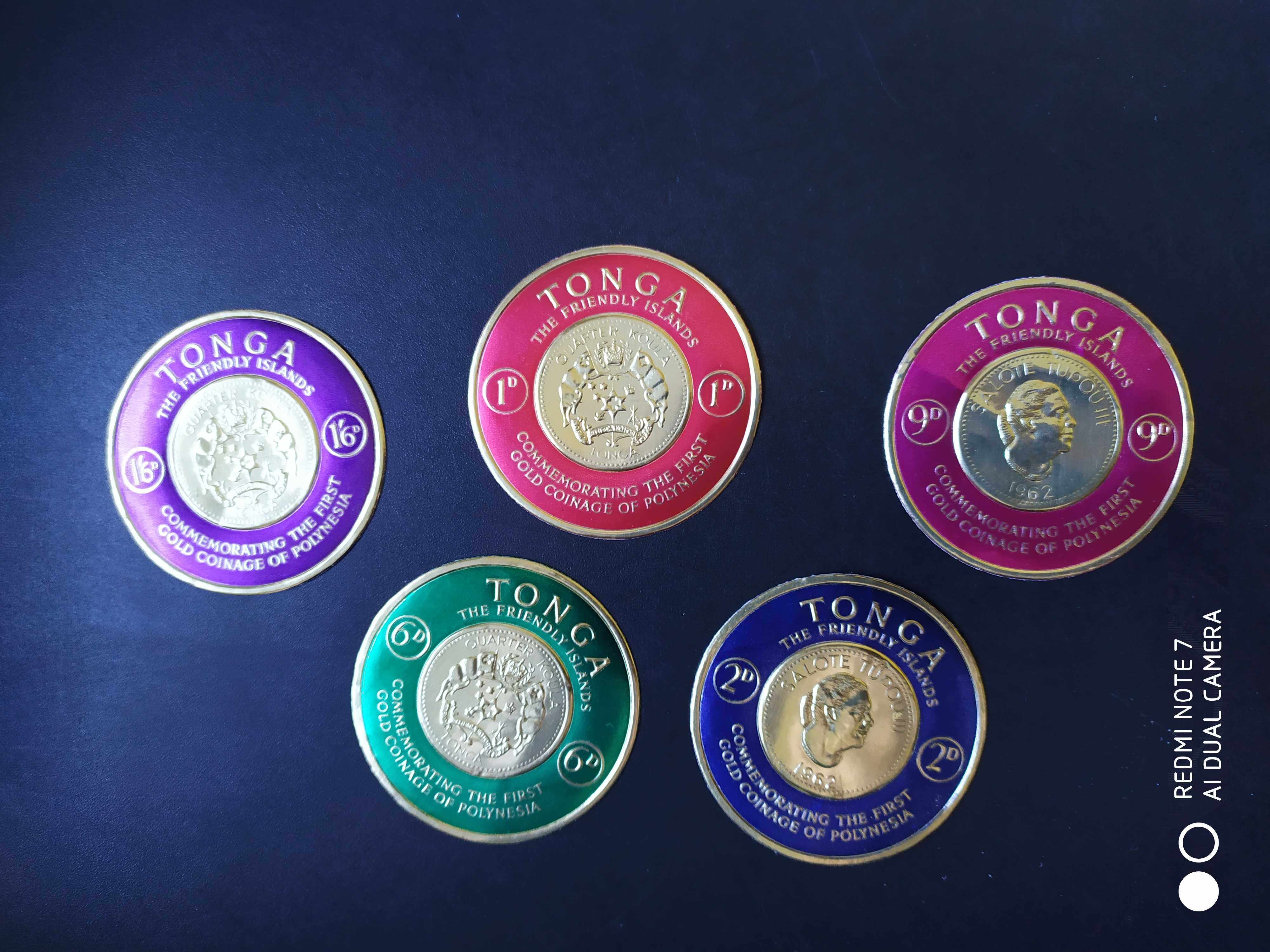 汤加1962女王国徽等圆形异型异形邮票5新