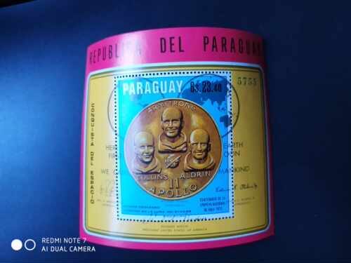 巴拉圭1970年航天阿波罗宇航员邮票小型张样张1全新