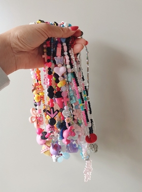 孤品项链~原创自制小众可爱童趣马卡龙Y2K多巴胺甜酷风项链锁骨链