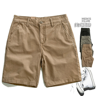 宽松水洗做旧短裤 重磅厚实夏季 五分裤 纯棉工装 男 CHINO咔叽美式