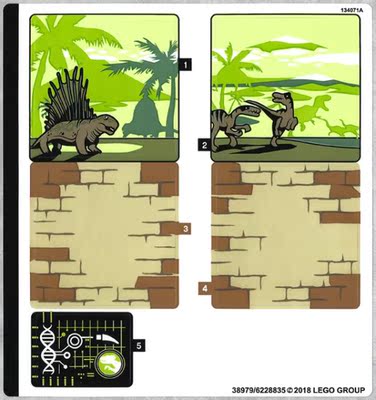 贴纸侏罗纪世界暴虐龙乐高