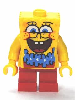 乐高Lego 海绵宝宝 绝版 人仔 bob036 海绵宝宝 海滩花环版图片