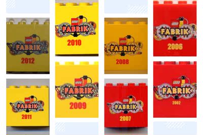 乐高Lego 年度纪念砖 2*4*3 印刷砖 30144 益智积木 2002 2006