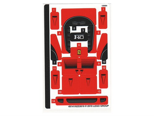 乐高Lego 赛车系列 原装贴纸 75890 法拉利F40跑车