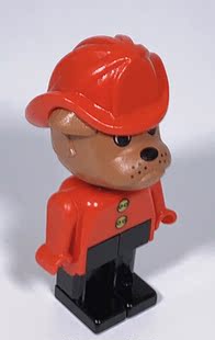 乐高Lego 动物乐园系列 人仔 fab2f 斗牛犬消防员 1987年3682