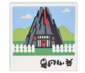 乐高Lego 零件 配件 3068bpb 2×2 房子图案 光面板 印刷砖