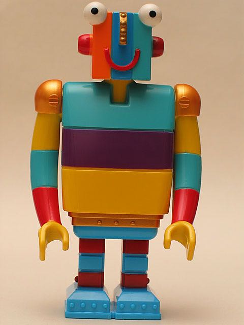 乐高Lego 得宝 绝版 10厘米 机器人 彩色条纹 益智玩具 收藏