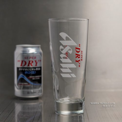 日本Asahi朝日SUPER DRY辛口啤酒杯 直饮玻璃杯扎啤杯子厚底耐热