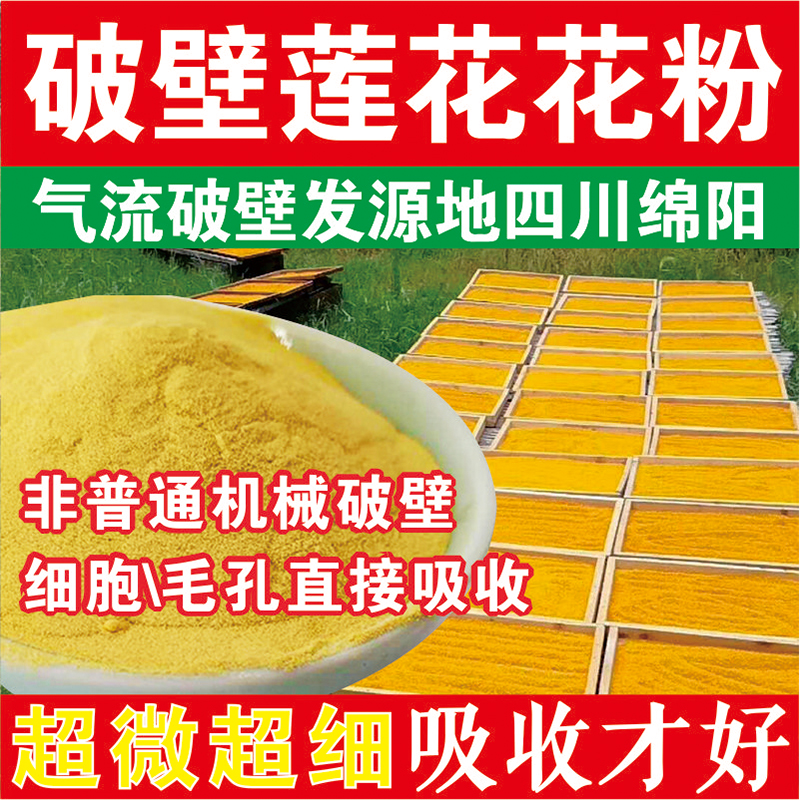 新鲜荷花粉纯正天然农家自产蜂花粉蜂场气流破壁发源地