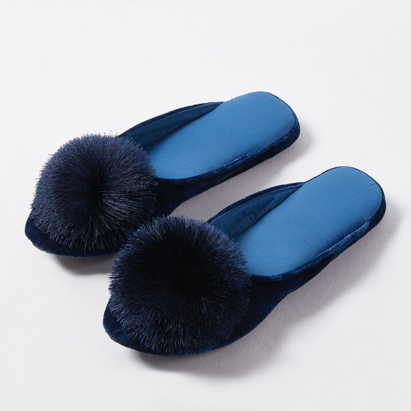 家居春秋包头静音室内地板绒拖鞋