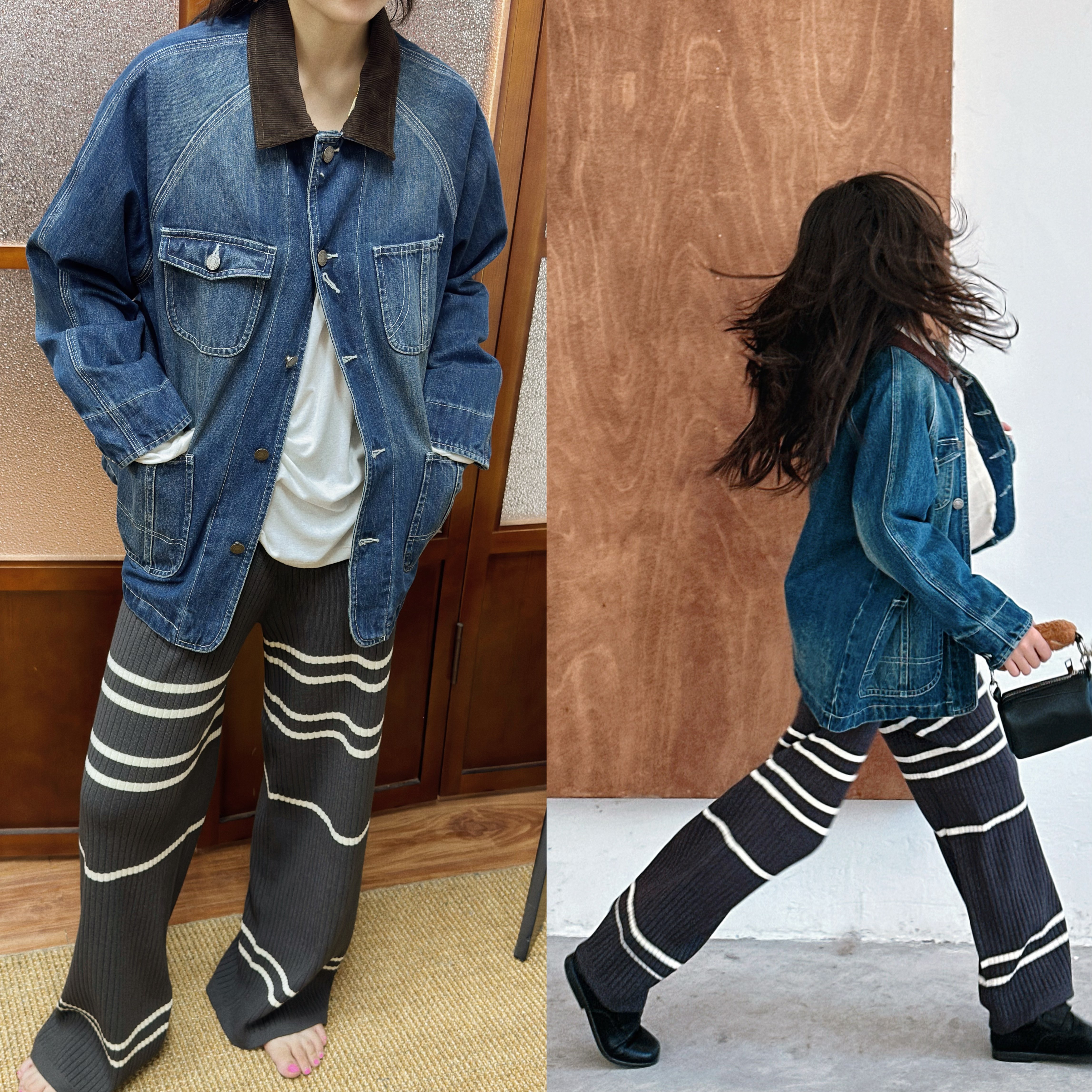 【现货在仓】『马吉拉岛』酵磨做旧撞色经典牛仔外套/线纱裤中性