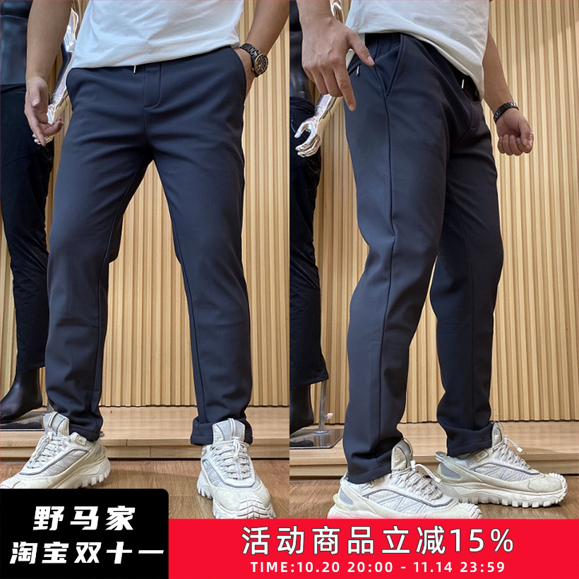 加绒加厚保暖松紧腰直筒休闲裤