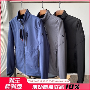夹克商务软壳外套秋美单大码 冲锋立领 复合加绒防水男士 万件暴雷