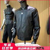 美式 户外休闲百搭棒球领皮夹克外套潮 春秋男士 复古风 仿皮工艺