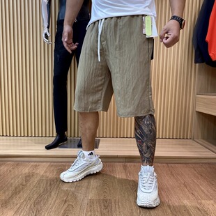 麻韵小凉风！凉爽不粘身夏季男士松紧百搭休闲短裤潮