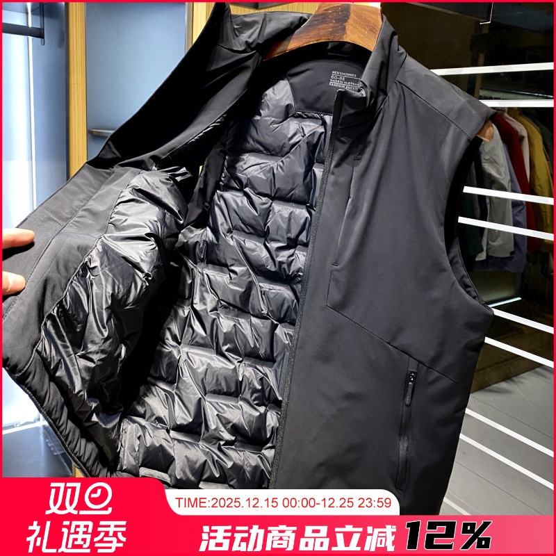 冬季新款男士立领纯色羽绒马甲