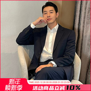 男商务休闲黑色西服西装 意式 Super120支羊毛混纺 过万级 高奢