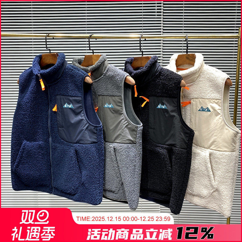 日单尖货！外贸男装情侣马甲摇粒绒保暖背心户外运动立领坎肩外套