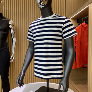新品 夏季 男士 条纹时尚 T恤潮 设计师线 休闲圆领短袖 晶典海魂风