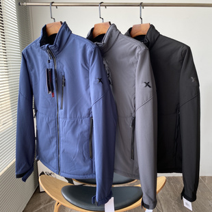 万件暴雷 复合加绒防水男士冲锋立领 夹克商务软壳外套秋美单大码