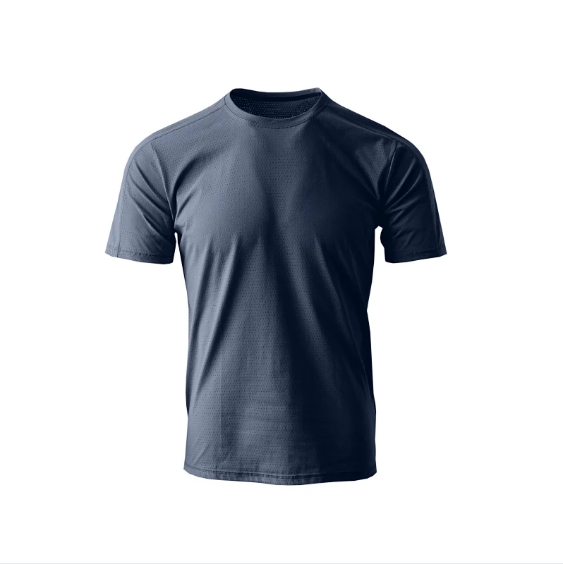 激光冲孔网眼面料男士短袖T恤