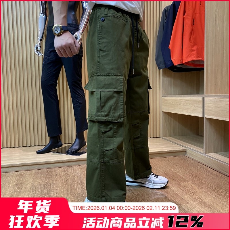 设计师线！美式复古全棉斜纹纱卡纯色宽松直筒多袋工装休闲裤男秋,男装,休闲裤,淘宝优惠券,粉丝福利购,淘宝优惠卷