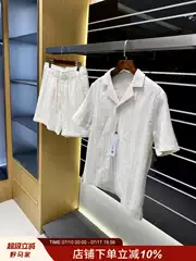 Order from Spain! Vintage High-End Design! Summer Cuban Collar Casual Short-Sleeve Shirt and Shorts Set for Men