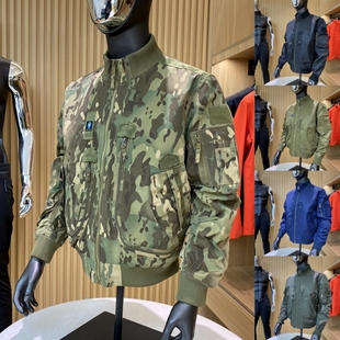 高端局!硬汉风!春季新品美式复古男士飞行员棒球领工装外套夹克