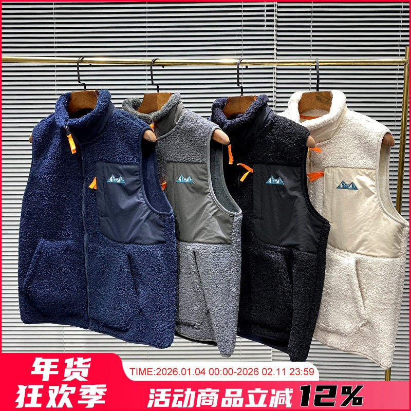 日单尖货！外贸男装情侣马甲摇粒绒保暖背心户外运动立领坎肩外套