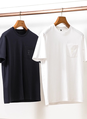 法奢经典~GIZA45埃及长绒棉 男士夏季高端纯色圆领T恤小白T男短袖