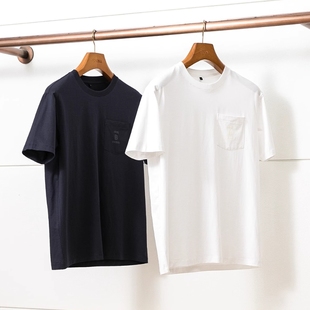 法奢经典~GIZA45埃及长绒棉 男士夏季高端纯色圆领T恤小白T男短袖