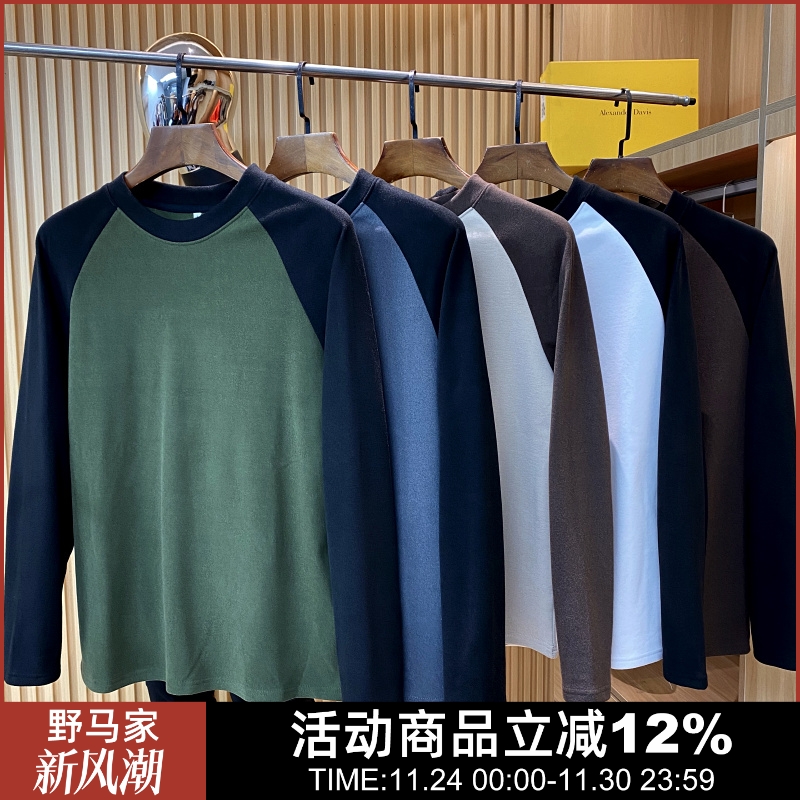 自发热德绒插肩袖打底衫T恤潮