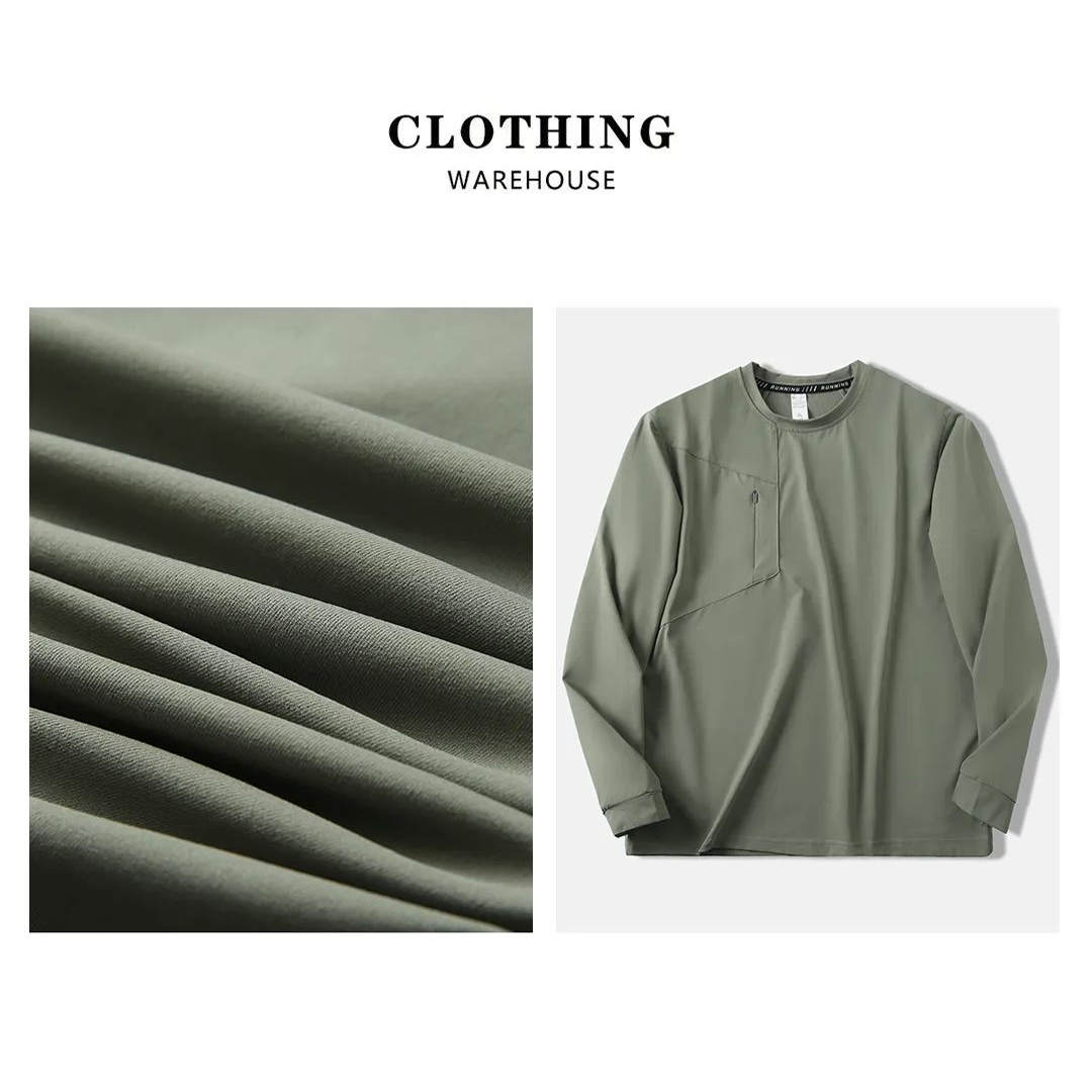 春夏男士3D立裁户外运动休闲长袖T恤打底衫