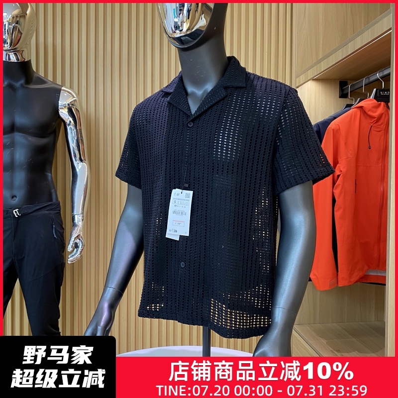 夏季男士时尚百搭古巴领针织衬衫