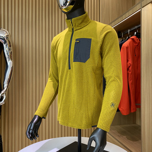 大簰平替！波浪纹肌理感！户外山系中间层抓绒衣保温层半拉链卫衣