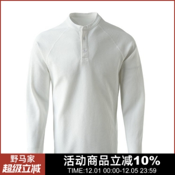 春秋弹力抗皱长袖圆领简约风上衣