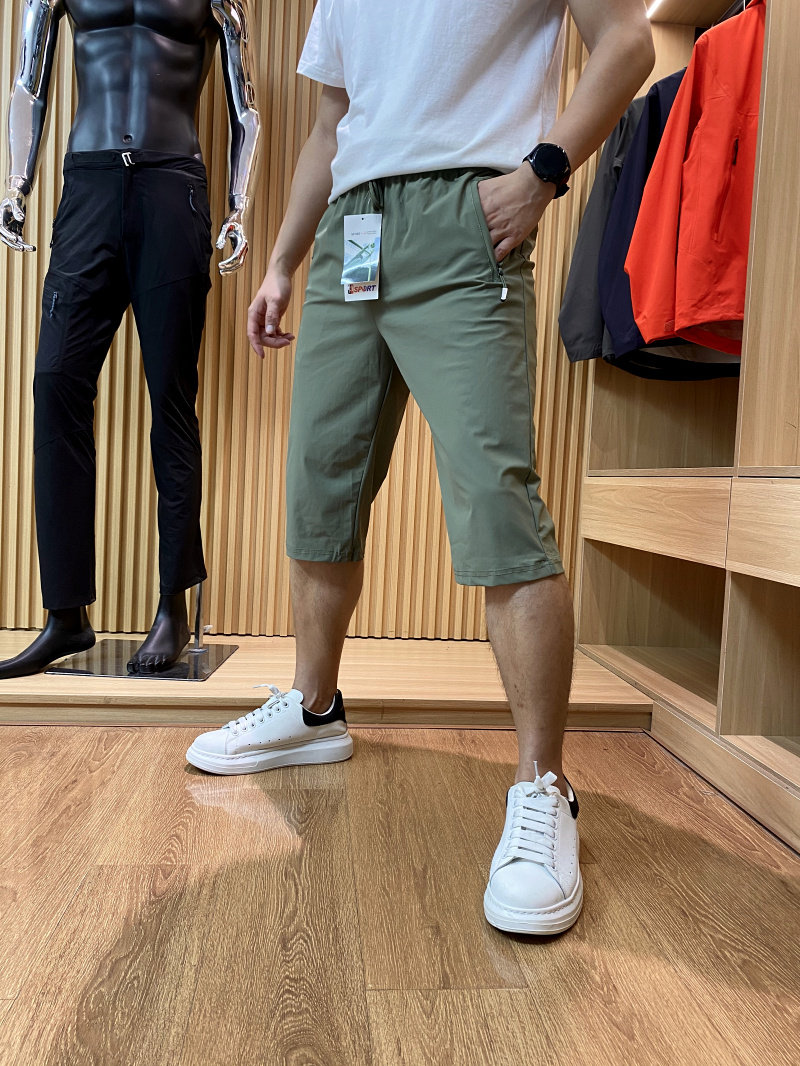 冰丝速干弹力运动七分短裤