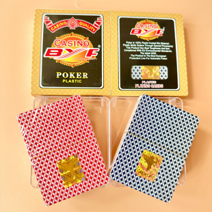 BYF百运发磨砂塑料扑克牌12副 大蜜蜂21点梭哈金花牛牛通用55张