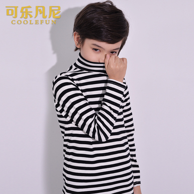男童长袖纯棉条纹秋冬打底衫