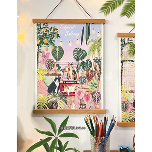 原创绿植挂历2026新款台历 ins风日历创意月历 马年热植文创周边