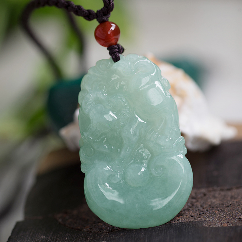 生肖牛玉牛项链挂件A货翡翠